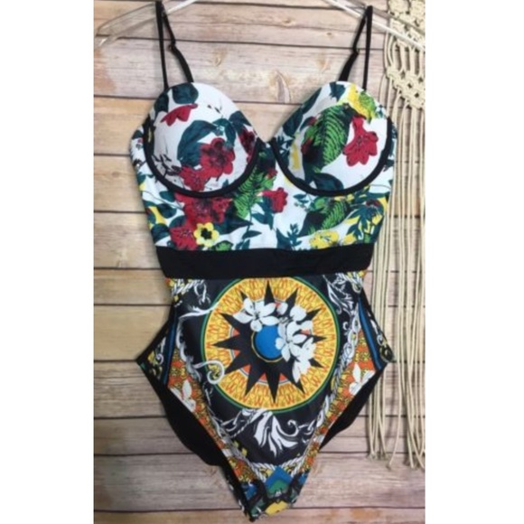 river island black swimming costume